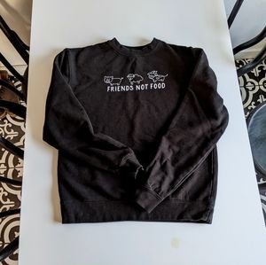 Vegan Friends Not Food Black Sweatshirt